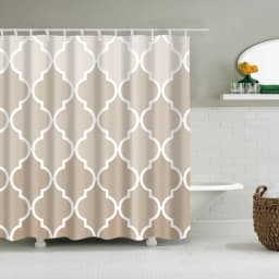 Nordic Style Geometric Stripe Wave Shower Curtains Frabic Waterproof Polyester Bathroom Curtain With Hooks