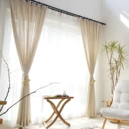 Japanese Style Linen semi-shading ramie curtain yarn Norse hemp yarn pure color linen curtains yarn living room custom curtain
