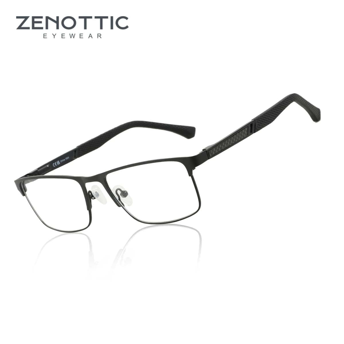 ZENOTTIC Anti Blue Light Reading Glasses for Men Computer Readers Trendy Square High-quality Metal Frame Anti Glare Presbyopic