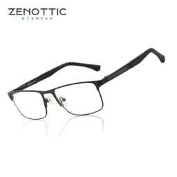 ZENOTTIC Anti Blue Light Reading Glasses for Men Computer Readers Trendy Square High-quality Metal Frame Anti Glare Presbyopic