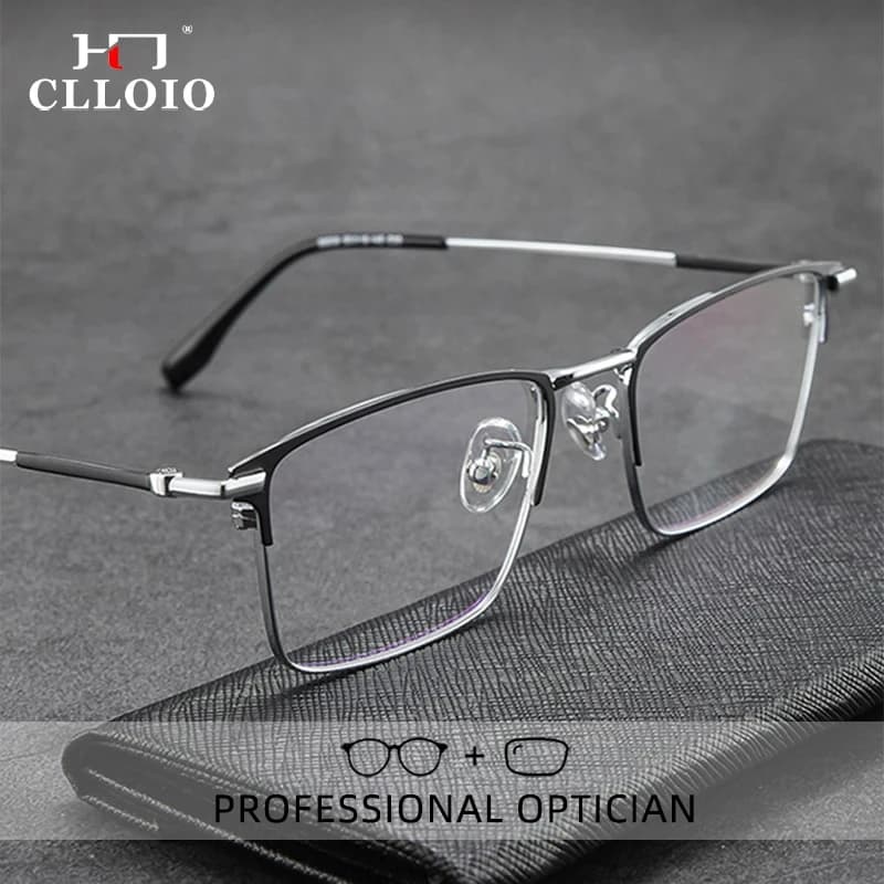 CLLOIO Ultralight Business Men Glasses Reading Glasses Anti Blue Light Myopia Prescription Glasses Hyperopia Optical Eyeglasses