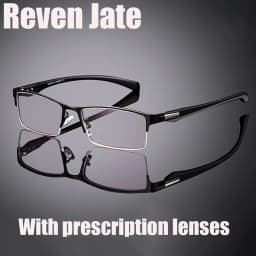 Reven Jate 66085 Optical Prescription Eyeglasses Frame for Men Half Or Full Rim Alloy Front Flexible Plastic TR-90 Temple Legs