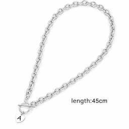 Stainless Steel Letter Pendant Necklace 26 Alphabet Heart Charm Dainty Stylish Women Fashion Jewelry Gift