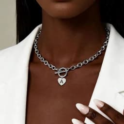Stainless Steel Letter Pendant Necklace 26 Alphabet Heart Charm Dainty Stylish Women Fashion Jewelry Gift