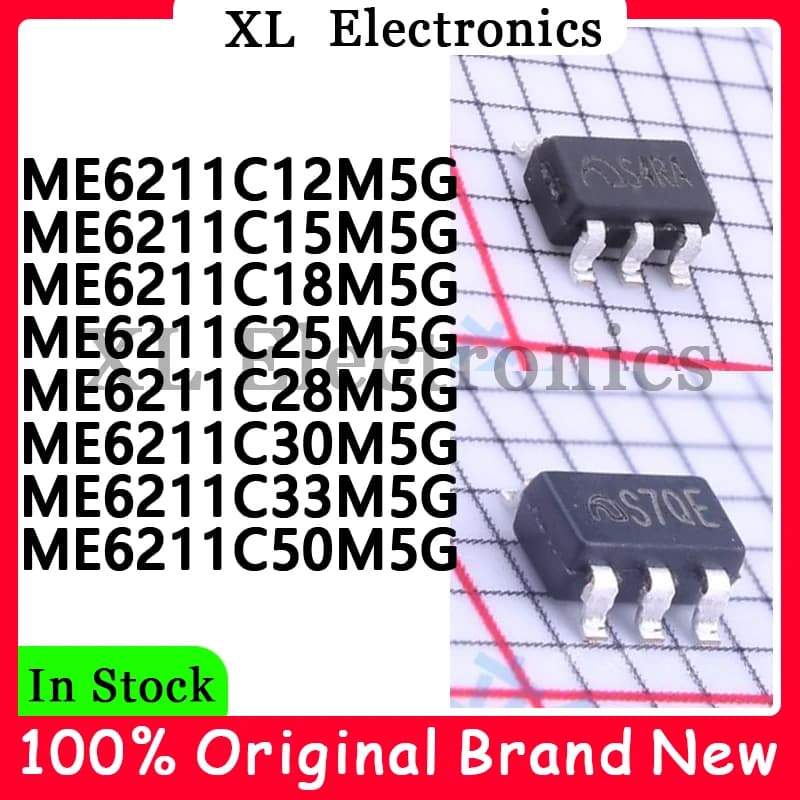 50Pcs/lot ME6211C12M5G ME6211C15M5G ME6211C18M5G ME6211C25M5G ME6211C28M5G ME6211C30M5G ME6211C33M5G ME6211C50M5G New Original