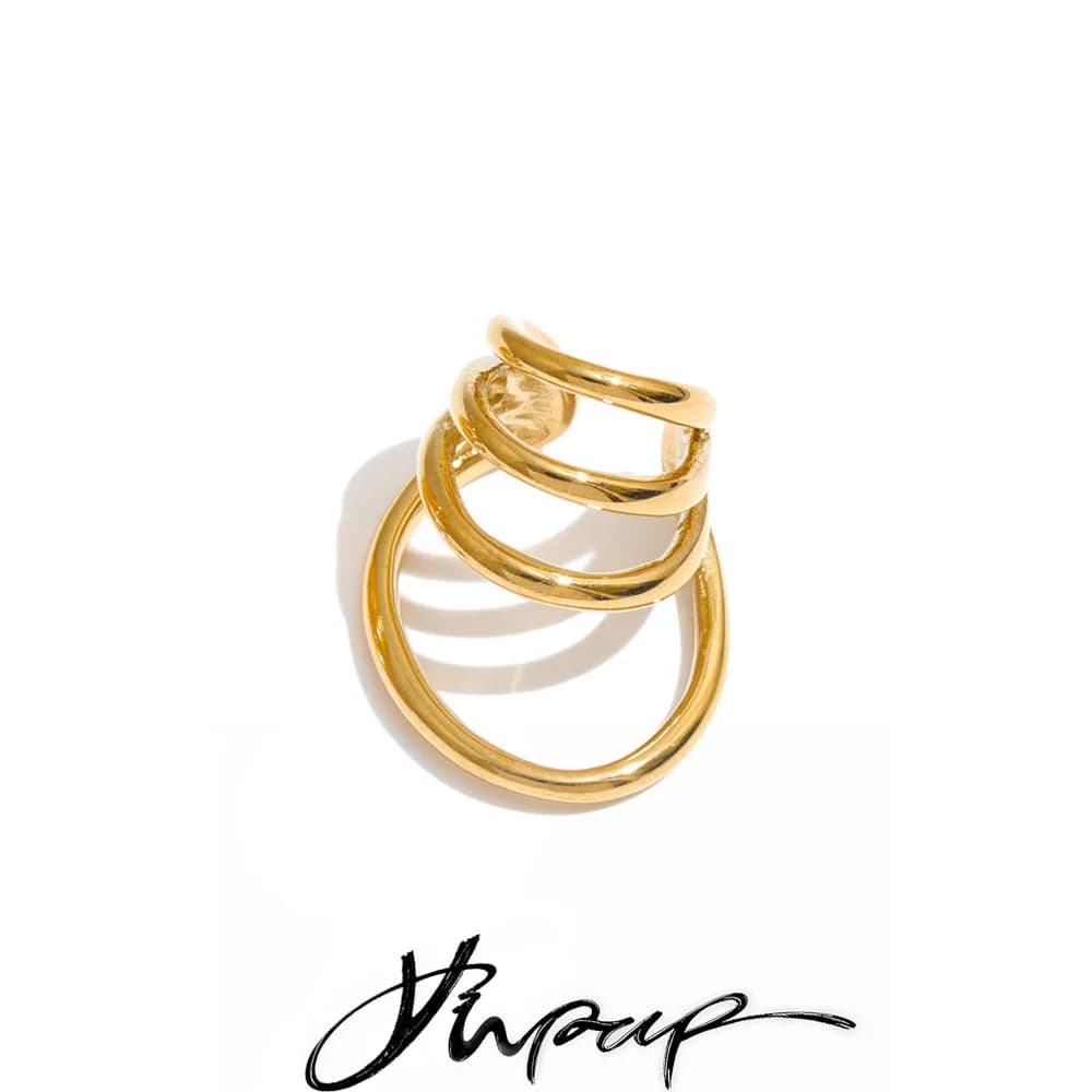 Yhpup 1PC Stainless Steel Ear Cuff Earrings for Women Personalized Glossy Metal Layered Minimalist Attractive Ear Bone Jewelry