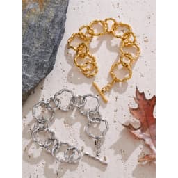 Yhpup High Quality Stainless Steel Handmade Chain Bracelet Bangle Waterproof Texture Toggle-Clasps Wrist Jewelry Exclusive Gift