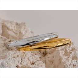 Yhpup 60mm Polished Textured Waterproof Stainless Steel Big Bracelet Bangle Statement Glossy Minimalist Jewelry High Quality