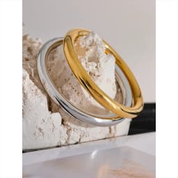 Yhpup 60mm Polished Textured Waterproof Stainless Steel Big Bracelet Bangle Statement Glossy Minimalist Jewelry High Quality