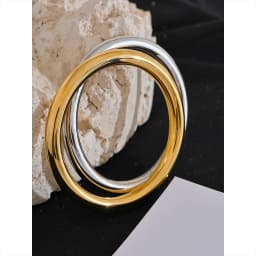 Yhpup 60mm Polished Textured Waterproof Stainless Steel Big Bracelet Bangle Statement Glossy Minimalist Jewelry High Quality