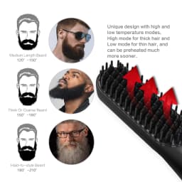 Hair Straightening Brush Hot Comb Straightener Electric Negative Ion Heating Comb For Men Beard Wet Dry Use Quick Hair Styler