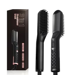 Hair Straightening Brush Hot Comb Straightener Electric Negative Ion Heating Comb For Men Beard Wet Dry Use Quick Hair Styler