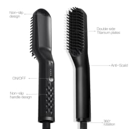Hair Straightening Brush Hot Comb Straightener Electric Negative Ion Heating Comb For Men Beard Wet Dry Use Quick Hair Styler