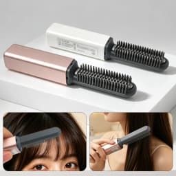 1pcs Portable Mini Straight Hair Comb Wireless USB Charging Curling Iron Styling Electric Comb Does Not Hurt Hair Beauty Tool