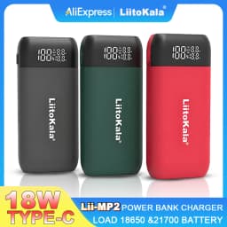 LiitoKala Lii-MP2 Dual Bay 18650/21700 Charger & QC3.0 PD3.0 Power Bank (No Battery)Input/Output Digital Display