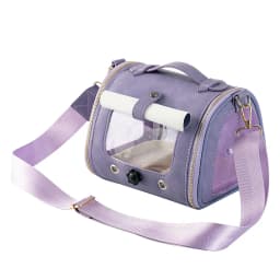 Premium Brown PU Leather Pet Travel Carrier Bag, Portable Breathable Bird Parrot Hamster Travel Handbag with Shoulder Strap