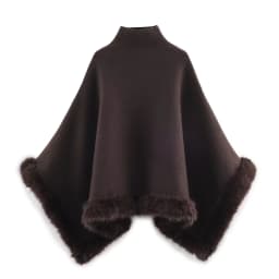 NLZGMSJ Autumn Women Fur Splice Cape Jacket New Fashion Loose Leisure Poncho Coat Elegant Hight Street Women Cloak ﻿Y2K