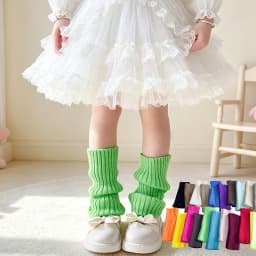 Autumn Solid Color Leg Warmers Middle Tube Socks Knitted Y2K Lolita Style Mid-Calf Socks for Children Girl