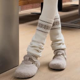Retro INS Leg Warmer Cover Fashion Snowflake Warm Loose Socks Covers Knitted Socks Leg Warmer Autumn Knit Long Stockings