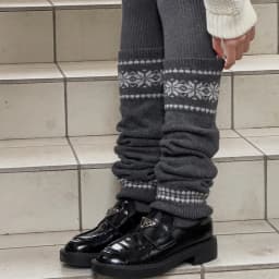 Retro INS Leg Warmer Cover Fashion Snowflake Warm Loose Socks Covers Knitted Socks Leg Warmer Autumn Knit Long Stockings