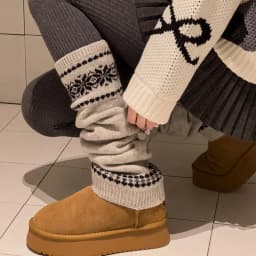 Retro INS Leg Warmer Cover Fashion Snowflake Warm Loose Socks Covers Knitted Socks Leg Warmer Autumn Knit Long Stockings