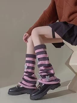 Y2K Leg Stockings Black White Grey Harajuku Punk Knee Socks Lolita Over Knee High Sock Japanese Style Leg Warmer Sexy Accessory