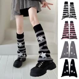 Y2K Leg Stockings Black White Grey Harajuku Punk Knee Socks Lolita Over Knee High Sock Japanese Style Leg Warmer Sexy Accessory