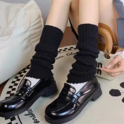 Autumn And Winter Women Leg Warmers Classic Black White Lolita Knitted Foot Cover Long Socks JK Japanese Sweet Leg Warmers Girls