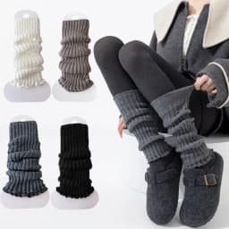 Autumn And Winter Women Leg Warmers Classic Black White Lolita Knitted Foot Cover Long Socks JK Japanese Sweet Leg Warmers Girls