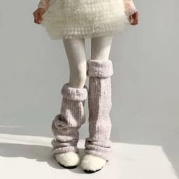 Harajuku Gothic Lolita Leg Warmers Autumn Winter Fashion Knitted Warm Foot Cover Women's Knee?Length Soft Leg Socks Boot Cuffs