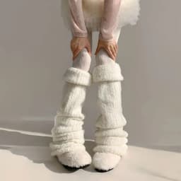 Harajuku Gothic Lolita Leg Warmers Autumn Winter Fashion Knitted Warm Foot Cover Women's Knee?Length Soft Leg Socks Boot Cuffs