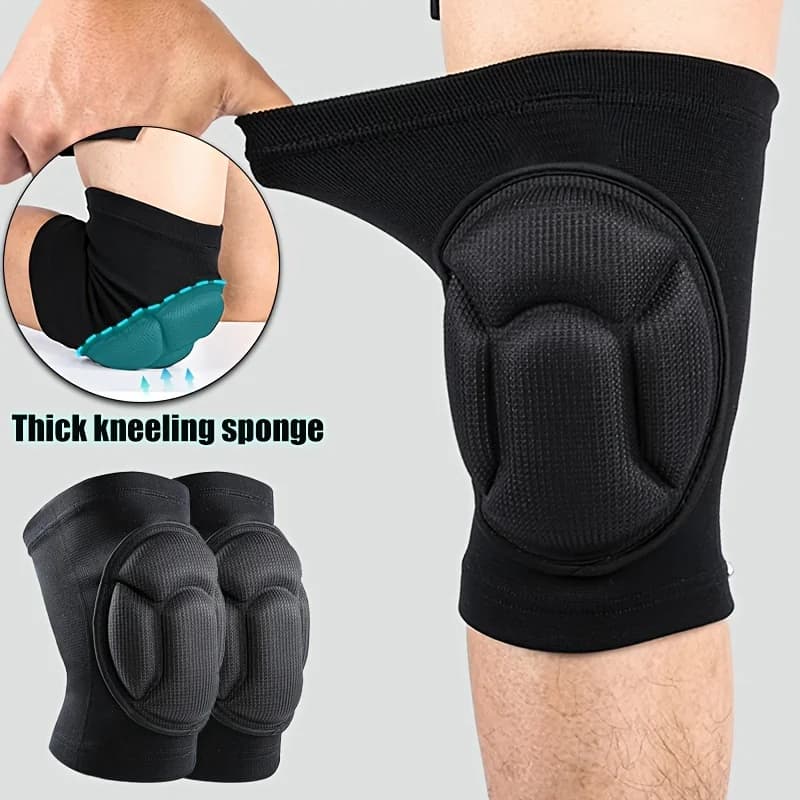 Thick Sponge Knee Pads Non Slip Shock Absorb Protective Volleyball Knee Brace Basketball Gym Workout Fitness Knee Protector