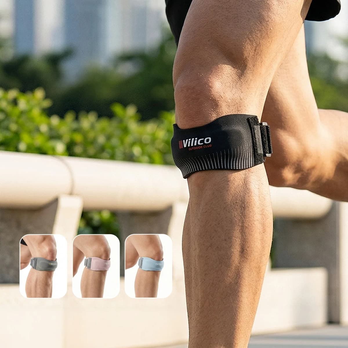 1pc VILICO Patellar Strap, Knee Protector Patellar Tendon Support Suitable for Running, Basketball, Jumper Knees, Tennis, Volley