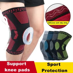 Pack of 2 Anti-Slip Grip Knitted Pattern Polyester Blend Knee Compression Sleeves - Patella Support Pads, Breathable Sports Protectors for Men & Women with Knee Pain Relief, Pack Of Two