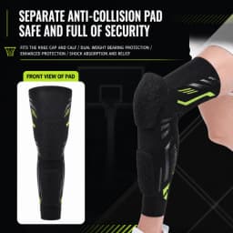 2PCS Separate Anti-Collision Knee Pad – Dual weight-bearing protection for knee cap & calf. Shock absorption + enhanced safety. For basketball, running & gym.