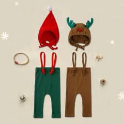 2026 Baby Cute Christmas Clothing Knit Pants with Hat Toddler Girls Boys Trousers New Born Baby Clothes Cotton Newborn Outfits