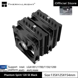 Thermalright Phantom Spirit 120 SE Black Computer case radiator,7x6mm heat pipe,Dual towers, dual fans, blackened nano coating