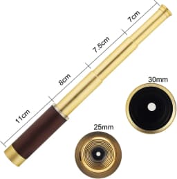 Vintage Pirate Style Monocular Telescope 25x30 Zoomable Pocket Mini Spyglass for Travel Hunting Games Watching Brass Collapsible