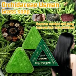 Sevich Usman Grass & Platycladus Shampoo Bar Handmade Solid Soap Strengthens Root Anti Hair Loss Herbal Shampoo Soap Hair Growth