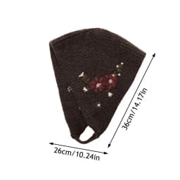 New Floral Embroidered Earflap Hat Women, Warm Knitted Winter Beanie With Full Ear Coverage, Soft Cozy Headwear For Outdoor