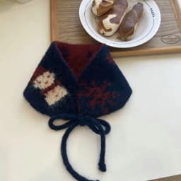 Cute Snowman Jacquard Knit Earmuffs for Women Winter Cold Protection Plush Ear Warmers Korean Style Windproof Strap Ear Muffs