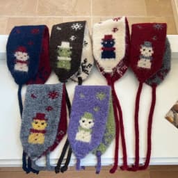 Cute Snowman Jacquard Knit Earmuffs for Women Winter Cold Protection Plush Ear Warmers Korean Style Windproof Strap Ear Muffs
