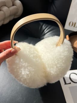 Women Genuine Sheepskin Earmuffs Real Wool Winter Warm Ear Warmer Foldable Ear Covers Cold Ear Protector Outdoor Muffs