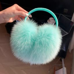 2027 New Winter Natural Real Fox Fur Earmuffs Plush Warm Decorate Women Cute Solid Ear Warmer Headphones Neck Warm Bib Scarf