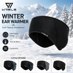 WRELS Cycling Fleece Ear Cover Winter Windproof Hiking Headwear Workout Fleece Ear Muffs Men Women Warm Running Ski Sports Band