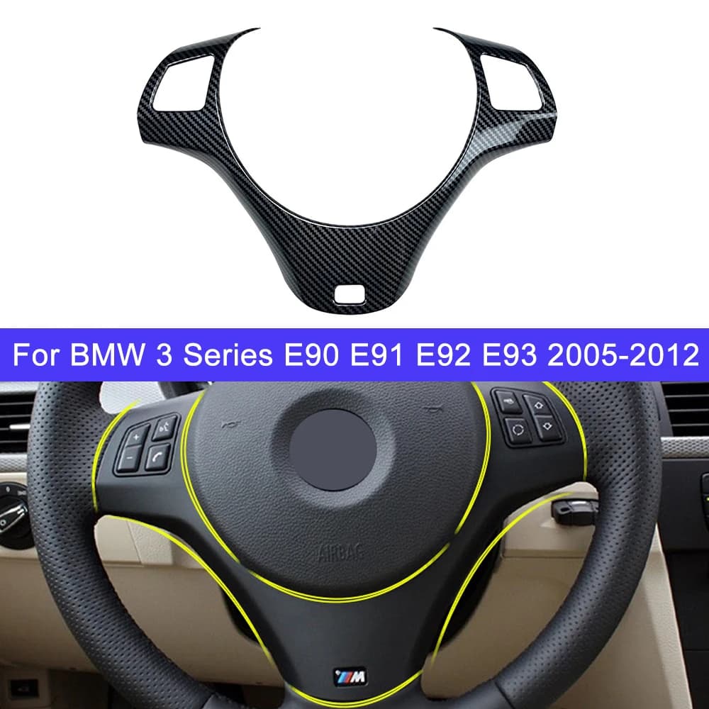For BMW 3 Series E90 E91 E92 E93 2005-2012 Auto Car Accessories Steering Wheel Button Decoration Frame Trim