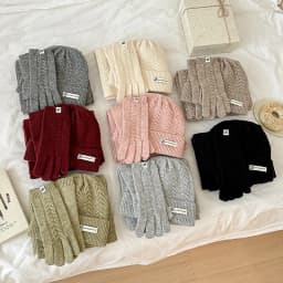 Winter Warm Knitted Hat Scarf Gloves Women's Windproof Adult Three-piece Set Scarves Solid Color Fashion Korean Hats for Women