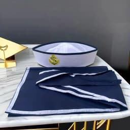 Sailor hat and scarf suit Navy Hat Unisex Captain Hat Navy Marine Hat For cruise lines, adult parties, Navy, cosplay, Outdoor