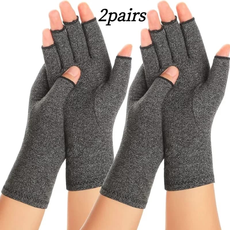 2 pairs of compression gloves for full finger arthritis, suitable for arthritis, daily office work, flexible movement, wrist and