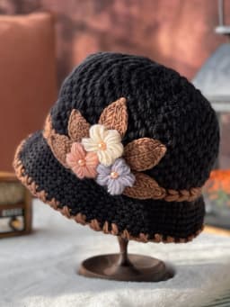 Thickened Knitted Woolen Hat Mom Winter Warm Ladies Cap Elderly Grandmother External Features Old People's Headwear